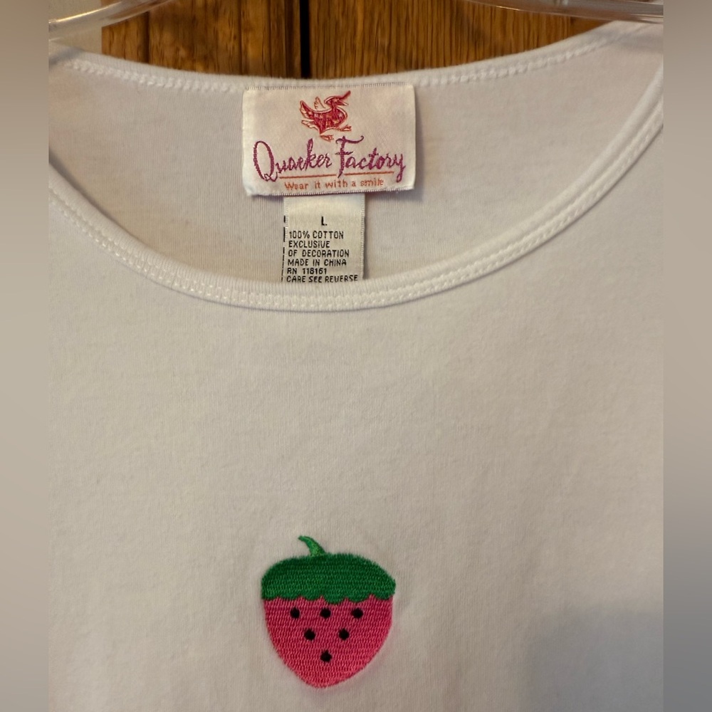 The Quacker Factory strawberry shirt AND D & Co. cardigan, QVC, XL - Picture 6 of 8